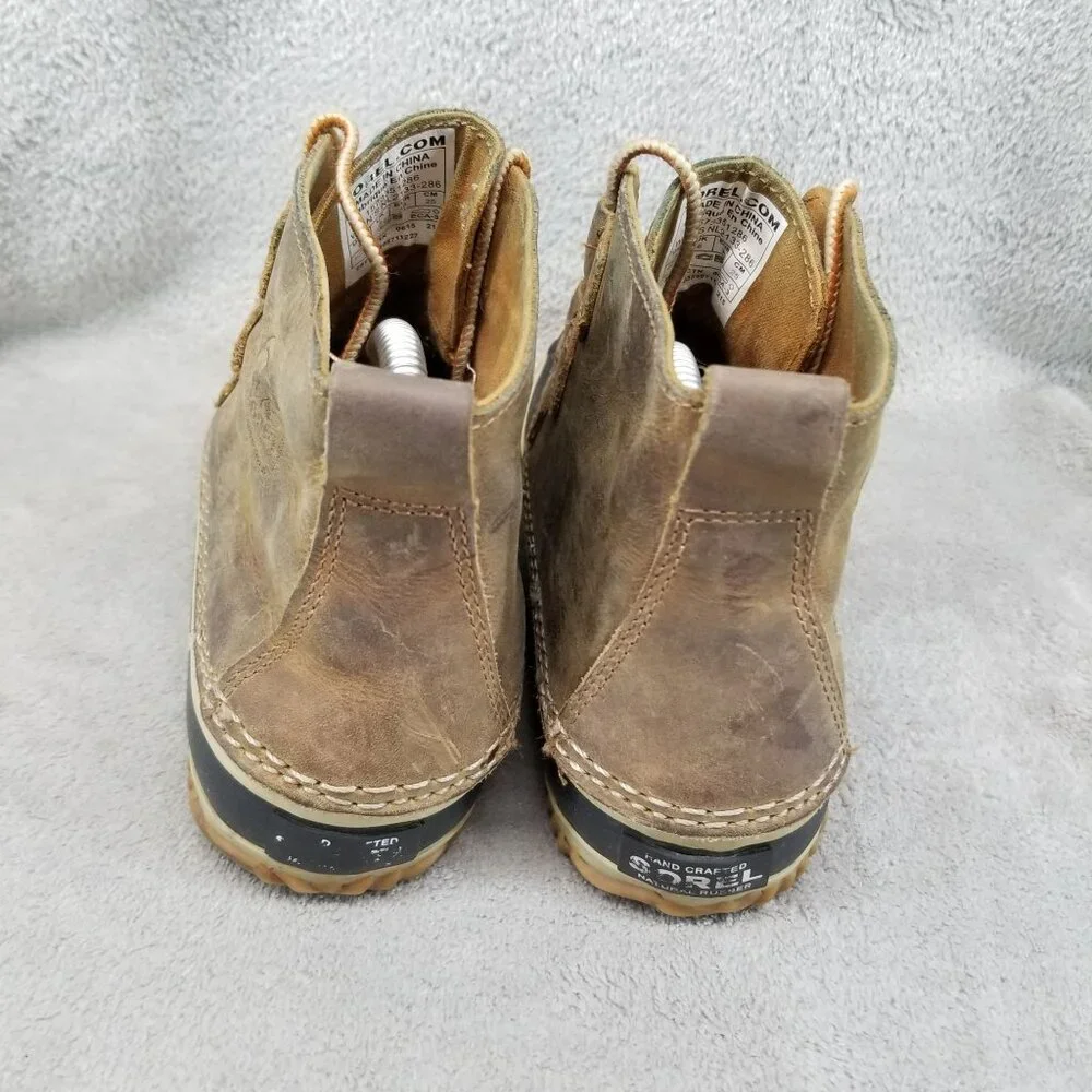 Sorel Shoes Womens Size 8 Out N About Brown Leather Waterproof Rain Boots